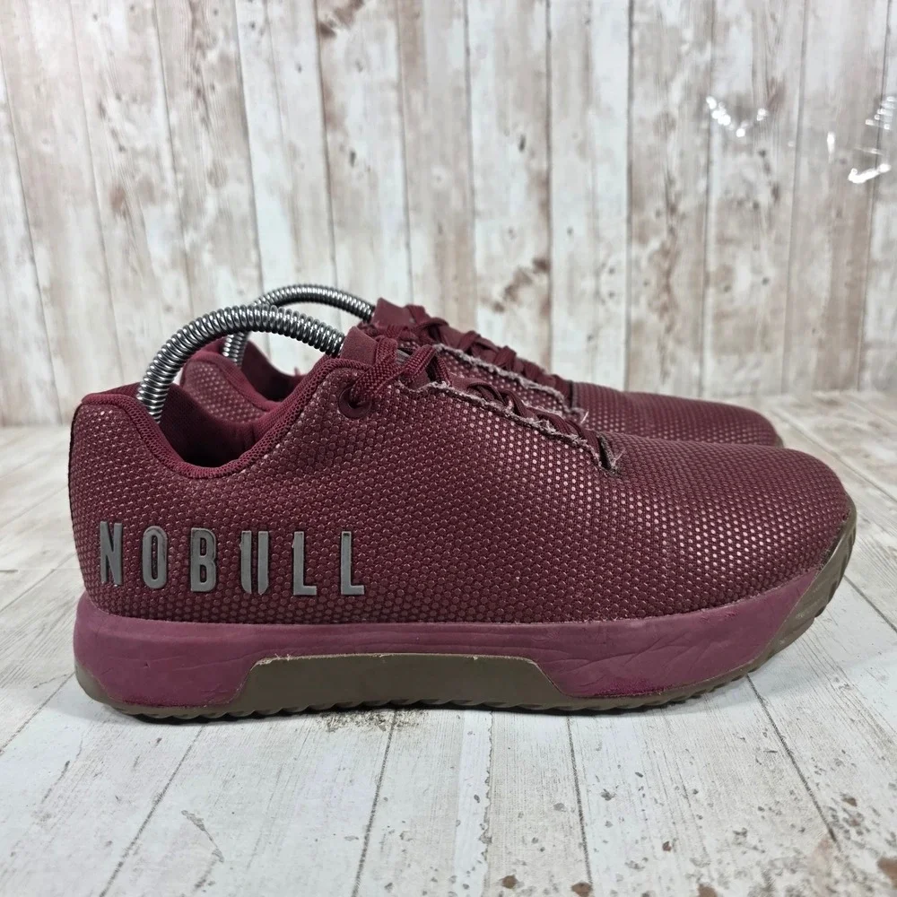 NOBULL Trainer Burgundy SuperFabric Low Top Shoes Womens 9.5 Mens 8 Maroon Gum